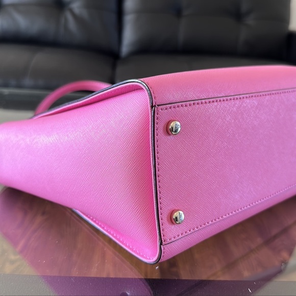 EUC Kate Spade Pink leather handbag satchel purse crossbody - Picture 9 of 16